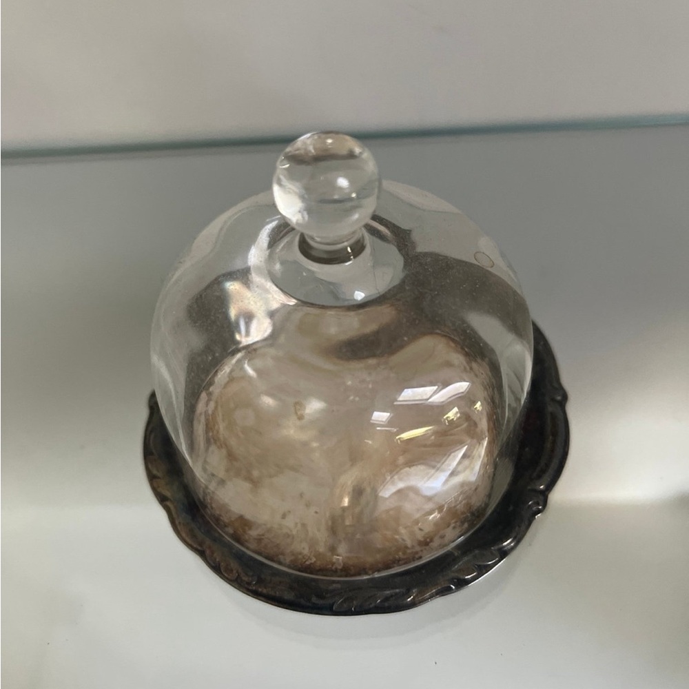 Small Glass Dome with Metal Base - Picture 2 of 5